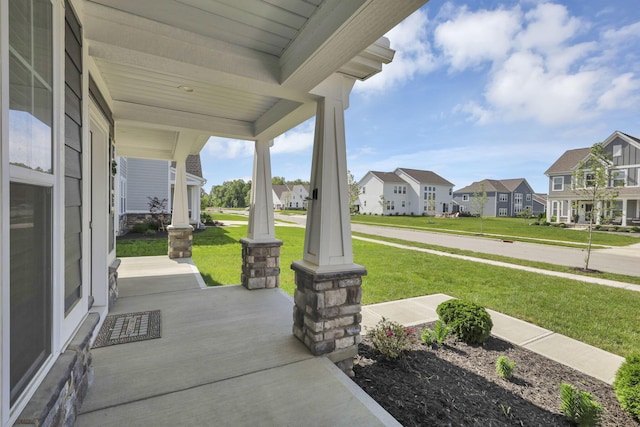 7578 Hastings St, Pickerington, OH 43147 - covered porch featuring a residential view and a yard