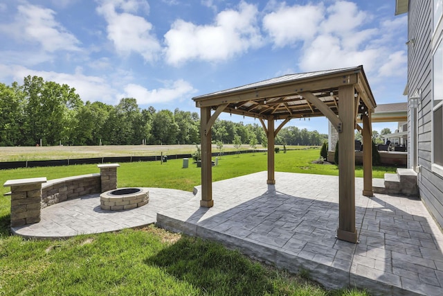 7578 Hastings St, Pickerington, OH 43147 - view of patio with an outdoor fire pit and a gazebo