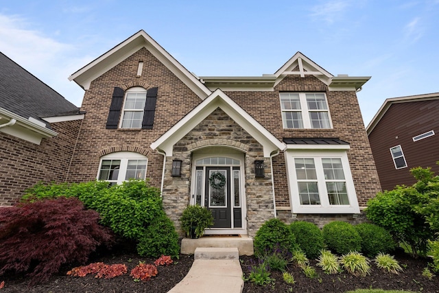 3624 Sparrow Ct, Hilliard, OH 43026 - view of front facade with stone siding and brick siding