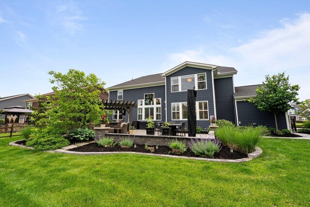 3624 Sparrow Ct, Hilliard, OH 43026 - rear view of house with a pergola, a patio, and a lawn