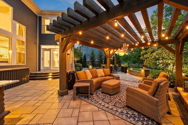 3624 Sparrow Ct, Hilliard, OH 43026 - view of patio featuring outdoor lounge area and a pergola