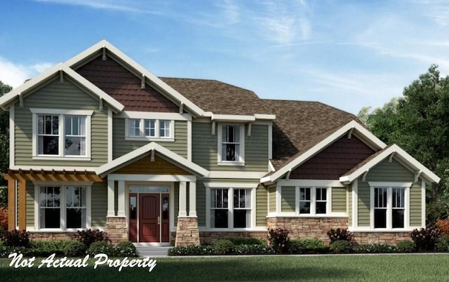 10319 Fox Hill Ct, Plain City, OH 43064 - craftsman-style home with stone siding