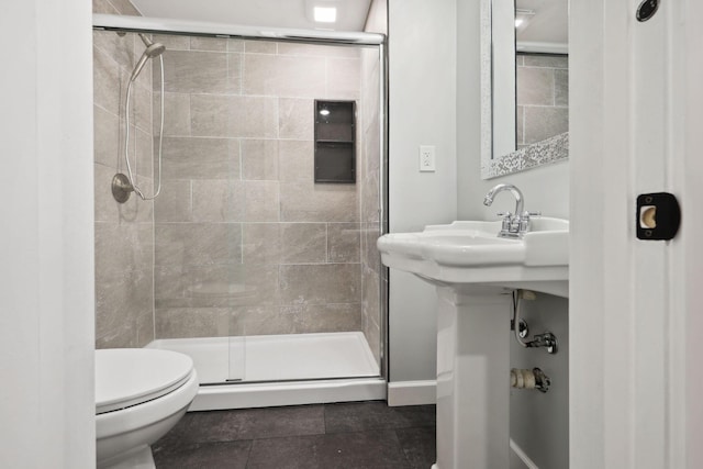 7700 State Route 61, Sunbury, OH 43074 - full bathroom with toilet, a stall shower, and tile patterned floors