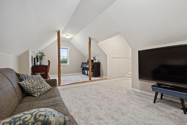 7700 State Route 61, Sunbury, OH 43074 - carpeted living area with vaulted ceiling and baseboards