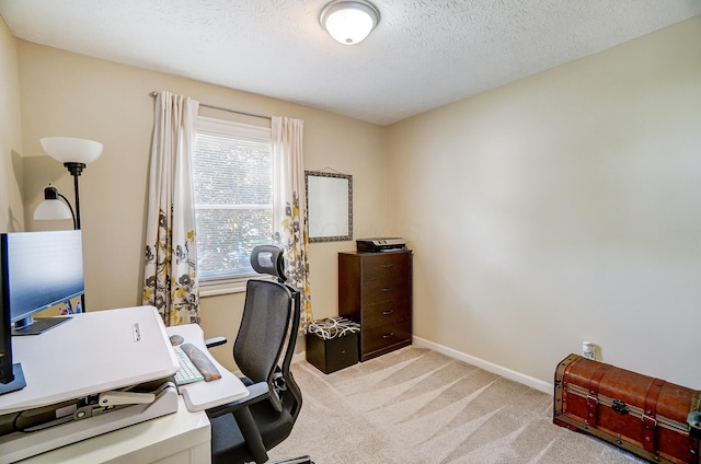 8448 Blue Lake Ave, Galloway, OH 43119 - office with light colored carpet, baseboards, and a textured ceiling