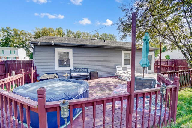 8448 Blue Lake Ave, Galloway, OH 43119 - wooden terrace featuring a fenced backyard