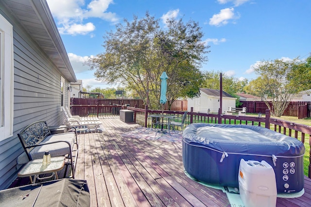 8448 Blue Lake Ave, Galloway, OH 43119 - deck with a fenced backyard, outdoor dining space, and grilling area