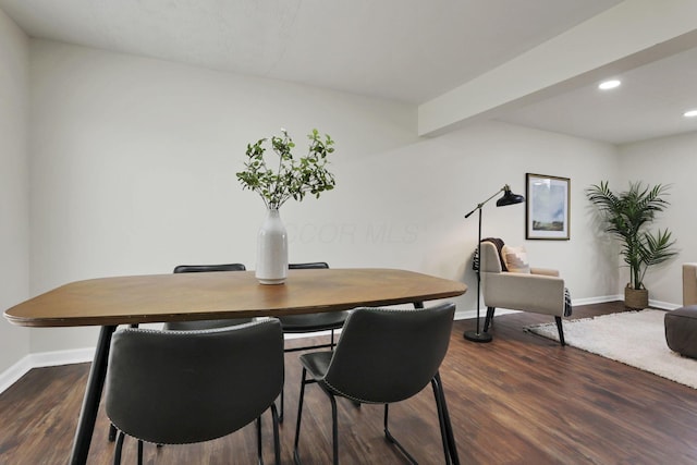 1465 Zenner Dr, Columbus, OH 43207 - dining room with recessed lighting, baseboards, and dark wood-style flooring