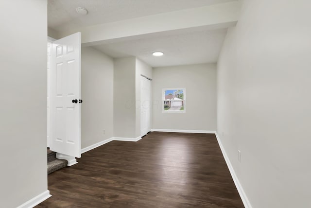 1465 Zenner Dr, Columbus, OH 43207 - unfurnished room with baseboards, wood finished floors, and stairway