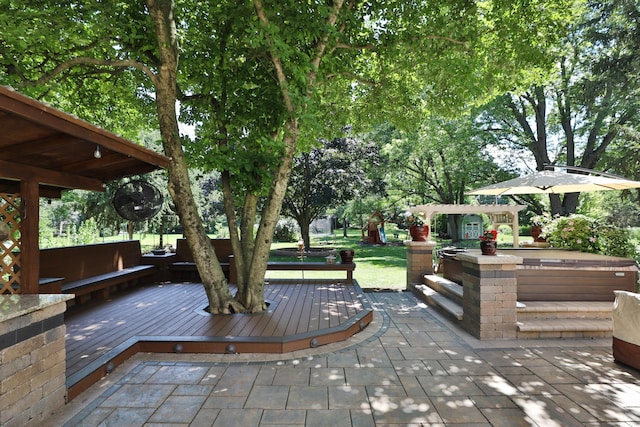 4359 Shire Cove Rd, Hilliard, OH 43026 - wooden deck with a patio