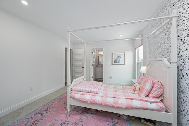 2733 Sycamore Trce, Hilliard, OH 43026 - bedroom with carpet, baseboards, recessed lighting, and ensuite bath