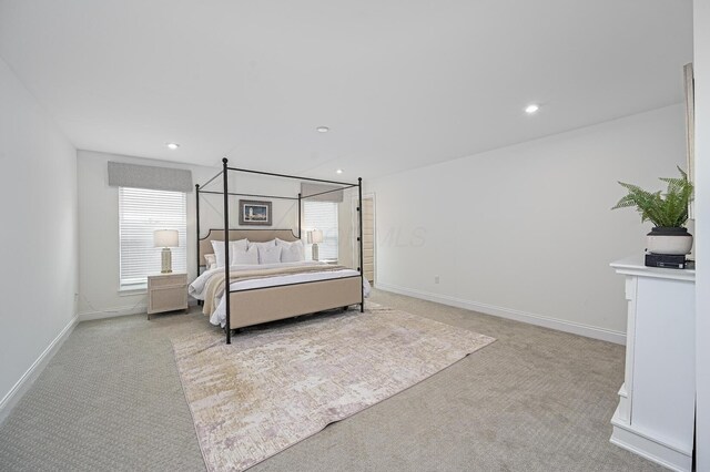 2733 Sycamore Trce, Hilliard, OH 43026 - bedroom with light carpet, baseboards, and recessed lighting