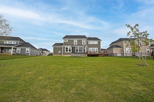 2733 Sycamore Trce, Hilliard, OH 43026 - rear view of property with a residential view and a wooden deck