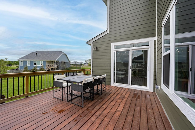 2733 Sycamore Trce, Hilliard, OH 43026 - wooden terrace with outdoor dining area and a lawn