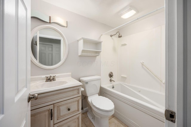 1609 Slade Ave, Columbus, OH 43235 - full bath featuring toilet, vanity, bathing tub / shower combination, and tile patterned flooring