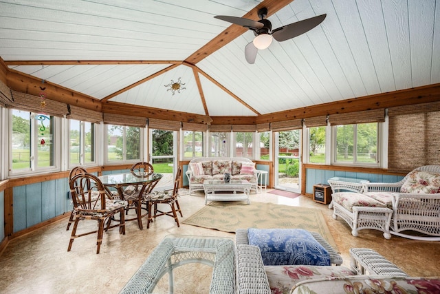 1609 Slade Ave, Columbus, OH 43235 - sunroom / solarium featuring lofted ceiling and wooden walls