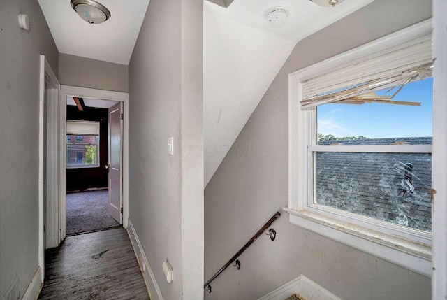3102 Lehman Rd, Cincinnati, OH 45204 - corridor featuring wood finished floors, baseboards, and lofted ceiling