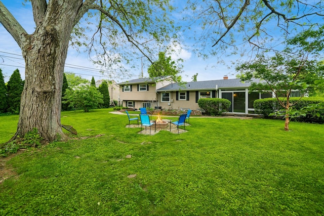 2175 Ridgeview Rd, Upper Arlington, OH 43221 - view of green lawn with a fire pit