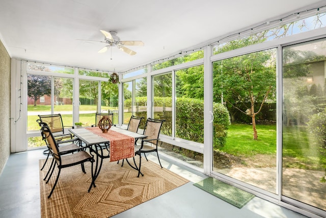 2175 Ridgeview Rd, Upper Arlington, OH 43221 - sunroom with a ceiling fan and outdoor dining space