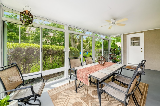 2175 Ridgeview Rd, Upper Arlington, OH 43221 - sunroom / solarium with a ceiling fan and outdoor dining space