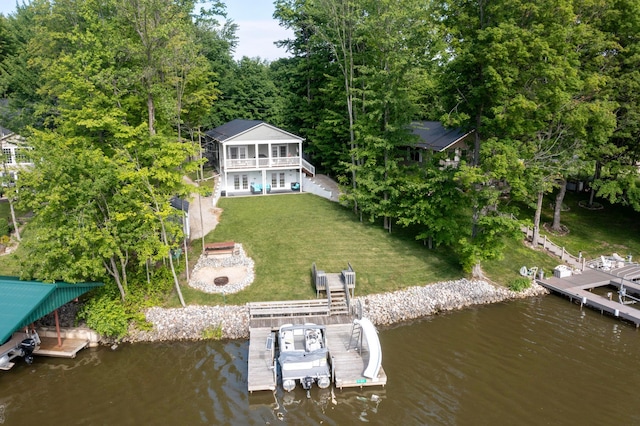 7326 State Route 19 Unit 9, Lot 297, Mount Gilead, OH 43338 - view from above of property featuring a large body of water