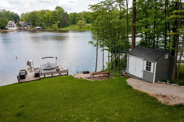 7326 State Route 19 Unit 9, Lot 297, Mount Gilead, OH 43338 - dock with a water view and a lawn