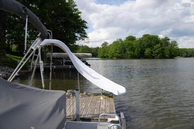 7326 State Route 19 Unit 9, Lot 297, Mount Gilead, OH 43338 - dock featuring a water view and boat lift