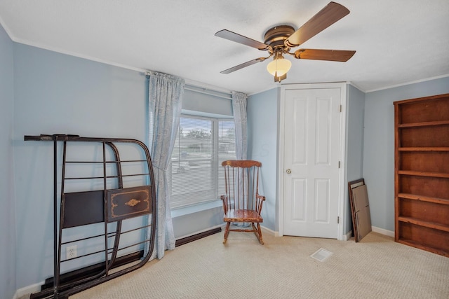 8 Winter Pine Dr, Delaware, OH 43015 - living area with a ceiling fan and carpet floors