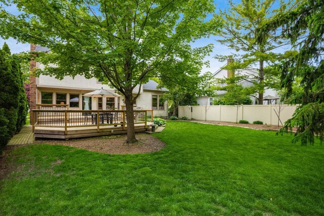 5584 Tangarey Ct, Columbus, OH 43235 - view of yard featuring a wooden deck