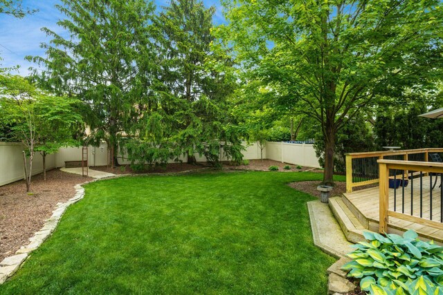 5584 Tangarey Ct, Columbus, OH 43235 - view of yard with a deck