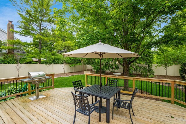 5584 Tangarey Ct, Columbus, OH 43235 - wooden terrace featuring outdoor dining space and area for grilling