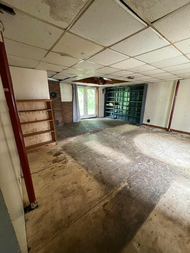 527 N 15th St, Coshocton, OH 43812 - basement with a drop ceiling and stairs