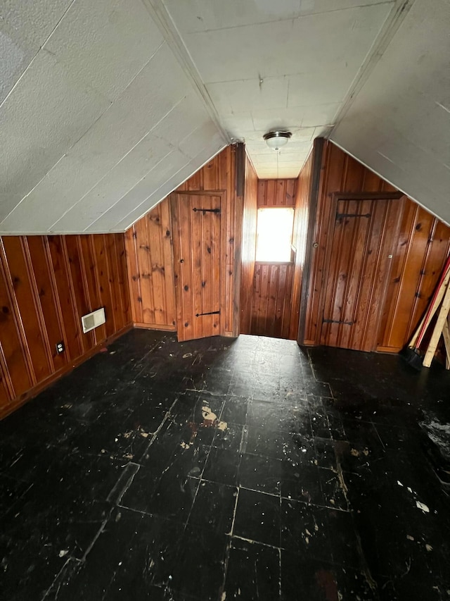 527 N 15th St, Coshocton, OH 43812 - bonus room featuring wood walls and lofted ceiling