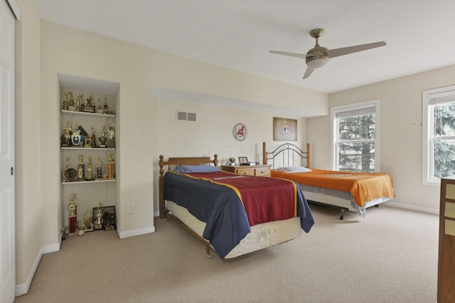 8708 Belworth Sq, New Albany, OH 43054 - bedroom with carpet flooring, baseboards, and ceiling fan