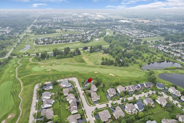 8708 Belworth Sq, New Albany, OH 43054 - aerial overview of property's location featuring a large body of water, nearby suburban area, and a golf course