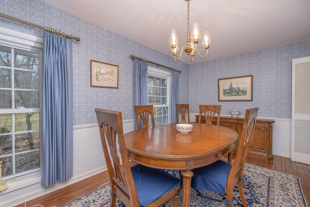 213 Kokosing Dr, Gambier, OH 43022 - dining room featuring hardwood / wood-style flooring and a chandelier