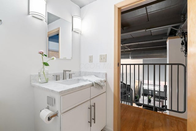 110 N 3rd St Unit 709, Columbus, OH 43215 - bathroom with wood finished floors and vanity