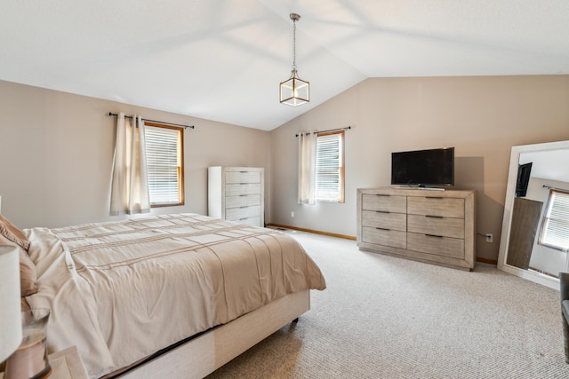 17994 Claypool Rd SE, Newark, OH 43056 - bedroom with vaulted ceiling, baseboards, and carpet