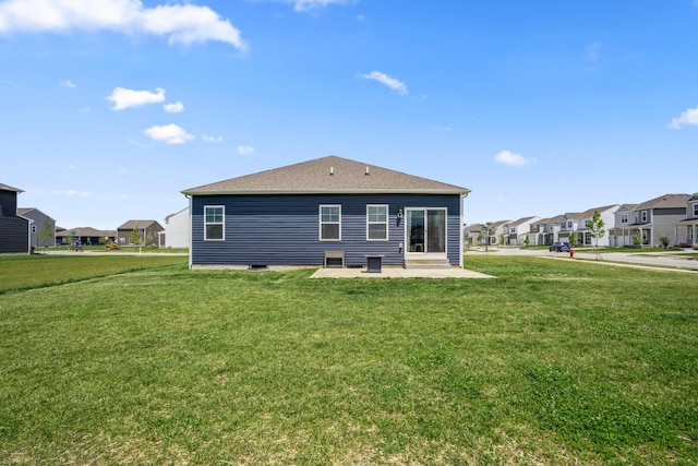 1002 Leslie Dr, Plain City, OH 43064 - back of property with a patio, a residential view, and a lawn