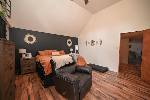 6566 S St, Marion, OH 43302 - bedroom with wood finished floors, lofted ceiling, and baseboards