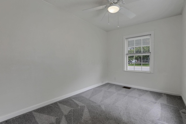 663 E Mound St, Circleville, OH 43113 - carpeted spare room featuring baseboards and ceiling fan