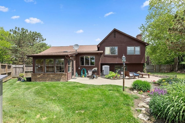 6799 Thrasher Ct, Orient, OH 43146 - back of house featuring a chimney, a patio, and cooling unit