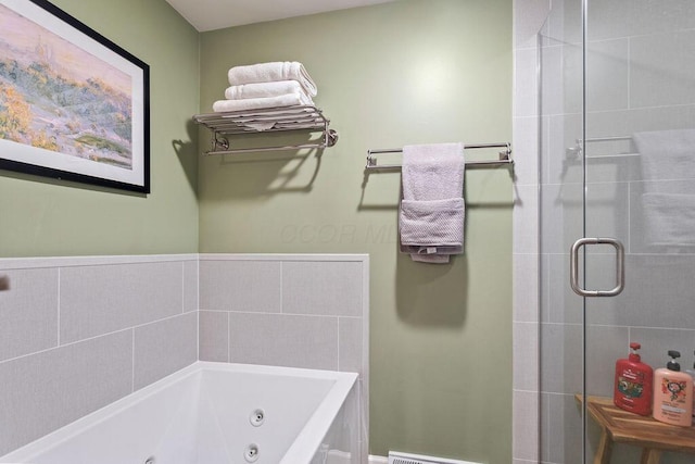 6799 Thrasher Ct, Orient, OH 43146 - bathroom featuring a jetted tub and a shower stall