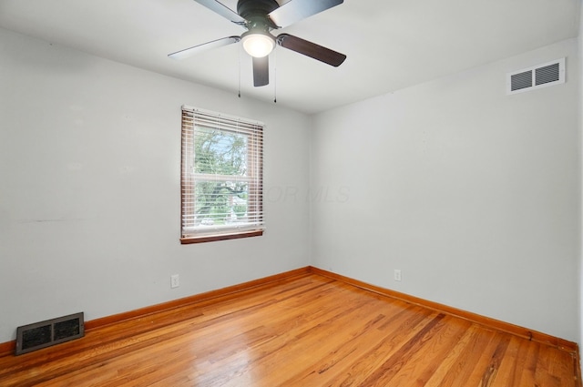 1244 N Broad St, Lancaster, OH 43130 - spare room featuring baseboards, light wood-type flooring, and a ceiling fan