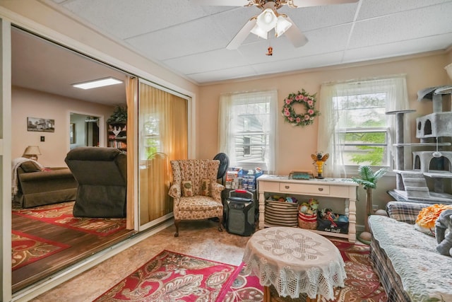 1235 Canteberry Ln, Mansfield, OH 44906 - sitting room with a paneled ceiling and a ceiling fan