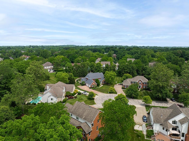 390 Engelwood Ct, Powell, OH 43065 - aerial perspective of suburban area with a forest