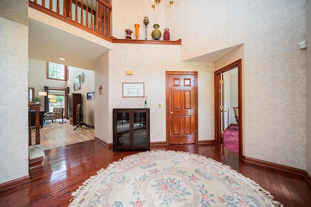 390 Engelwood Ct, Powell, OH 43065 - entryway with a high ceiling and hardwood / wood-style floors