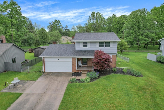 1200 Chanteloup Dr, Marion, OH 43302 - view of front of home with brick siding, roof with shingles, driveway, a garage, and covered porch
