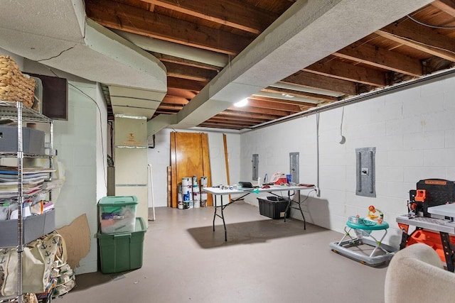 2690 Kingston Ave, Grove City, OH 43123 - unfinished basement with electric panel and concrete block wall
