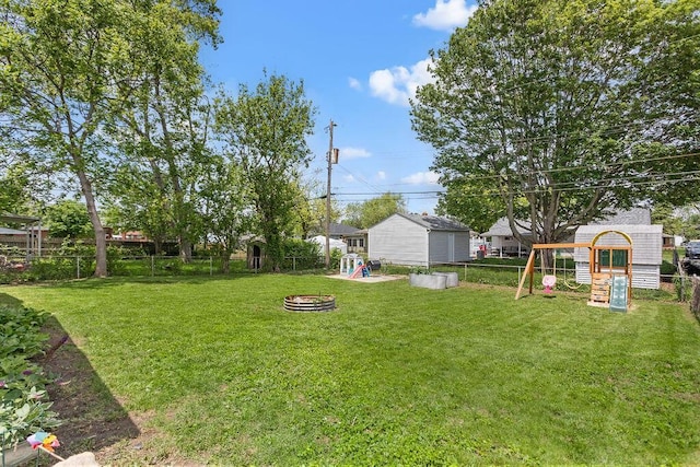 2690 Kingston Ave, Grove City, OH 43123 - view of yard featuring a playground and an outdoor fire pit
